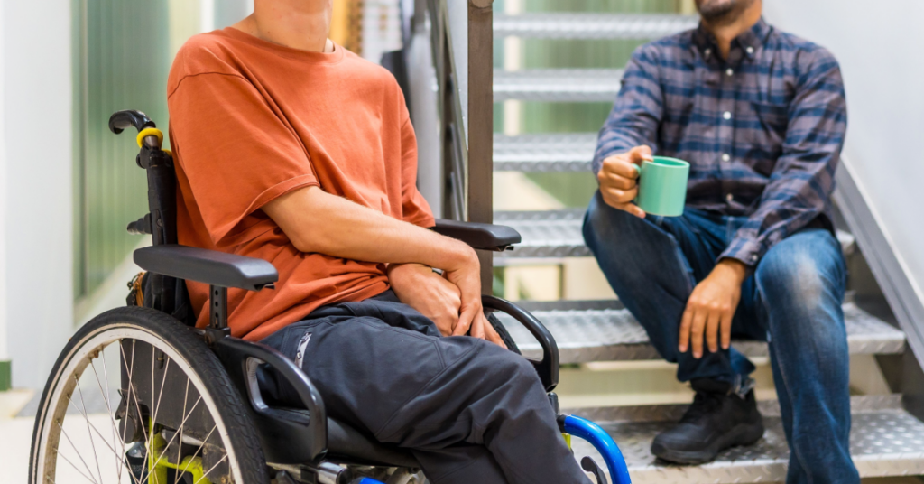 disabled person with friend