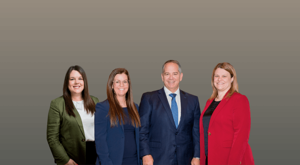 Founder James D. Spiros, legal partner Miranda L. Soucie legal partner Danielle E. Cain, and legal partner Alison D. Kimble of Spiros Law, P.C. personal injury law firm in Champaign, Danville, and Kankakee, Illinois