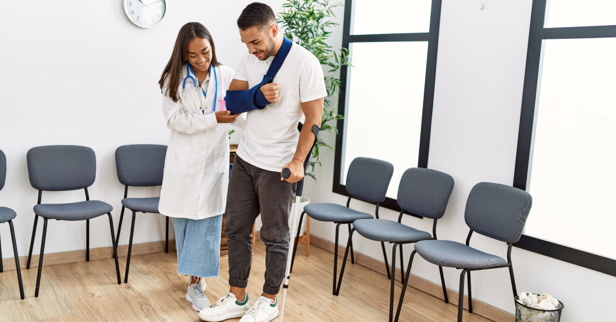 hispanic male with accident injury