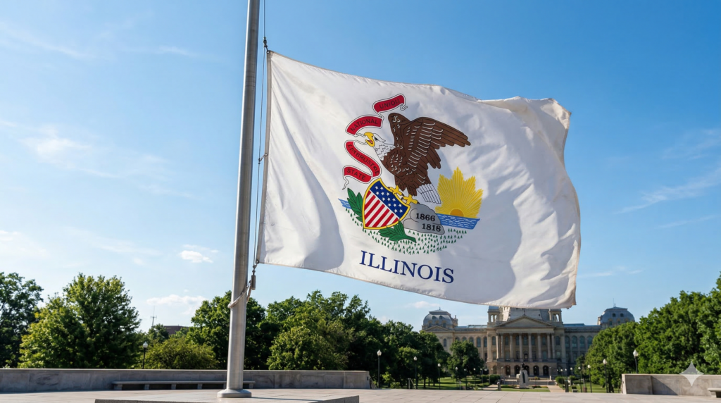 Illinois state flag ai generated